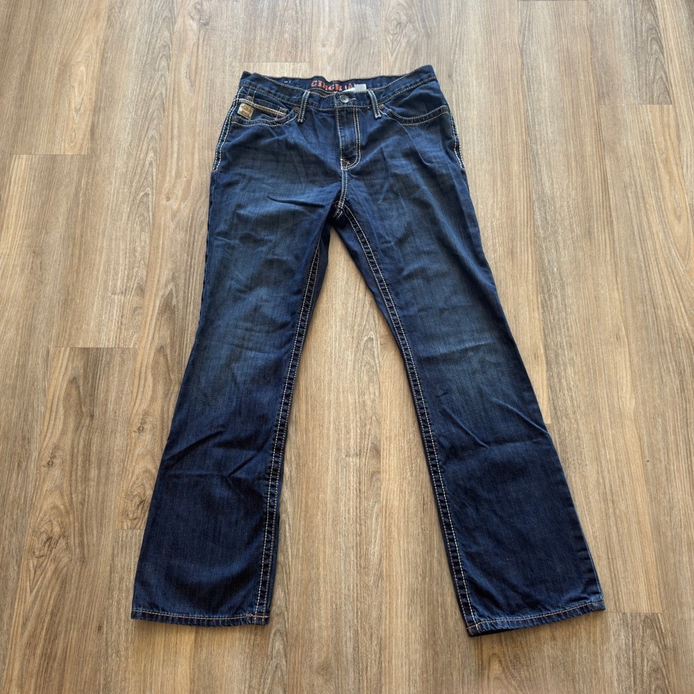 Cinch Ian Slim Fit Bootcut Jeans Mens 33x32 Dark Wash Denim MB69936001 - Picture 3 of 10